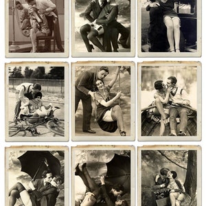 VERSPIELTE Leidenschaft Vintage-Bilder - sofort-Download digitale Collage Blatt