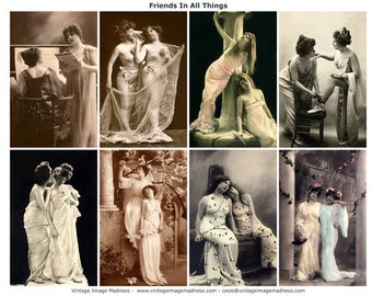 AMIS dans toutes les choses Vintage Images - Téléchargement instantané numérique feuille de Collage