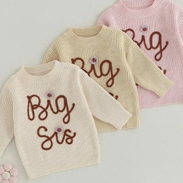 Personalisierter Baby Pullover mit Hand-gesticktem Namen & Monogramm - Ein kostbares Geschenk von Tante für ein Baby Mädchen-Weihnachtsgeschenk