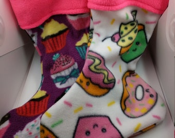 Kawaii Plush Christmas Stocking – Cupcake or Donut, Kids Holiday Decor