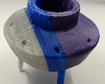 3D Printed Spaceship Jewelry Holder, Galaxy PLA Ring & Earring Stand