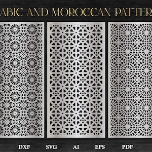 Decorative Wood panel with Arabic pattern, Wall decor, Moroccan graphics, islamic ornaments CNC and laser cutting files Dxf, Svg.