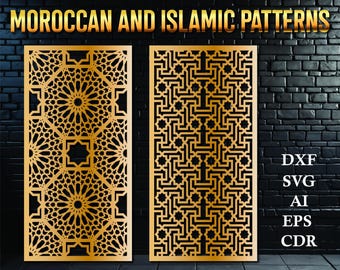 Inspired Moroccan Islamic Pattern Decorative Panel | Arabic Ornaments for Wall Décor | CNC, Laser, and Plasma Cutting Files _DXF, SVG, AI