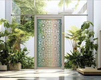 Painel decorativo com padrão árabe, decoração de parede, gráficos marroquinos, ornamentos islâmicos. Arquivos para corte CNC e a laser nos formatos DXF e SVG.