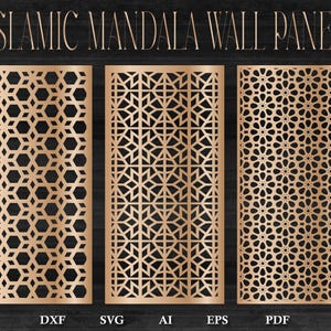 Pannello decorativo marocchino SVG | Arte murale islamica | File di taglio laser con motivo arabo DXF CNC