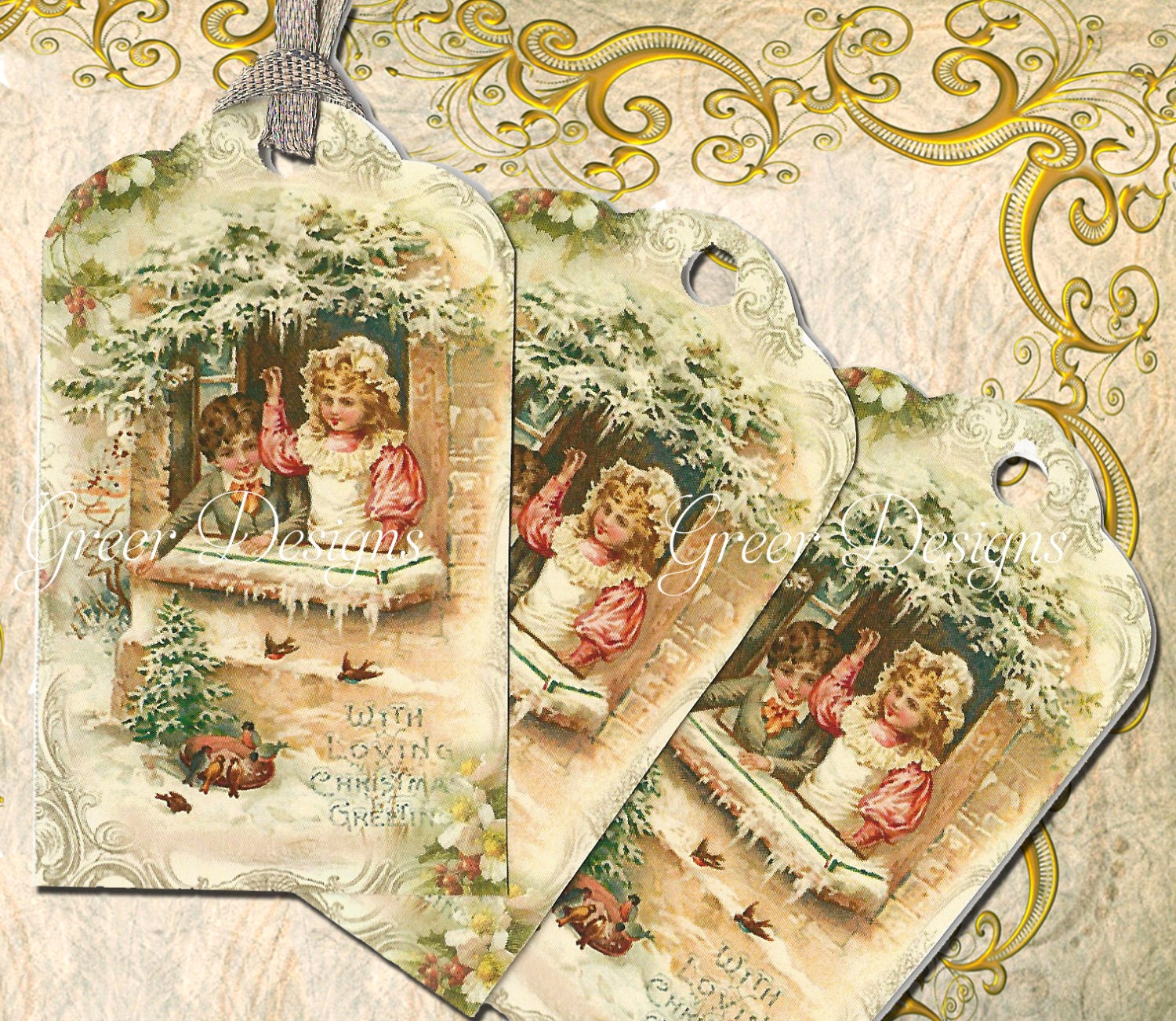 Printable Christmas 8 Gift Tags Children Boy Girl Birds Snow - Etsy
