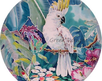 Cockatoo Hummingbird Tropical 8 or 10" Melamine Plate