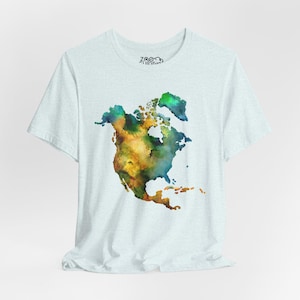 Camiseta unisex para adultos con mapa de América del Norte de Zoo Guide™