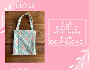 Tote bag PDF-patroon, downloadbaar naaipatroon, draagtas met voering, geweldig patroon voor beginners, strandtas, herbruikbare draagtas