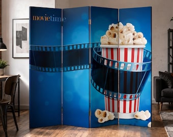 Kino-Raumteiler - Kino-Leinwand, Popcorn-Sichtschutz für Unterhaltungsflächen