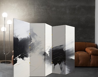 Abstract Textured Room Divider Modern Painting Wall Divider Decorative Privacy Panel Bold Room Divider Minimalist Office Divider Room decor