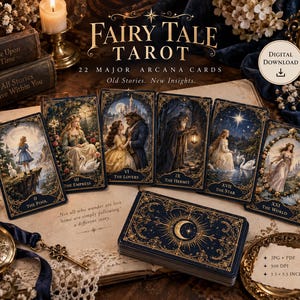 Fairy Tale Tarot Deck – 22 Major Arcana Storybook Cards (Digital Download)