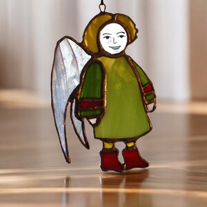 Angel Ornament Window Sun Catcher Stained Glass Christmas Decor Memorial Remembrance Sympathy Gifts Available Guardian Angel Stained Glass