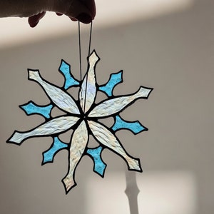 Snowflake Stained Glass Suncatchers Snowflake Home Decor Christmas Tree Decor Handmade The Best Gift Large Snowflake Suncatcher Ornament
