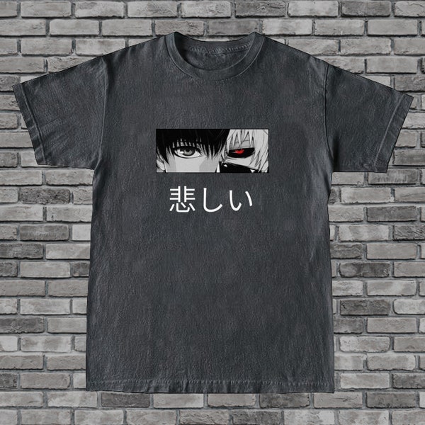 Tokyo Ghoul Vintage T-shirt -  Ken Kaneki Graphic Y2K Tee - Anime Lover's Gift - 100%Cotton -  Ghoul Eye Graphic Print