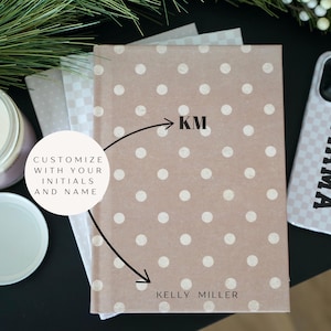 Custom blank journal with initials hardcover journal for mindfulness personalized notebook blank pages neutral journal with custom name