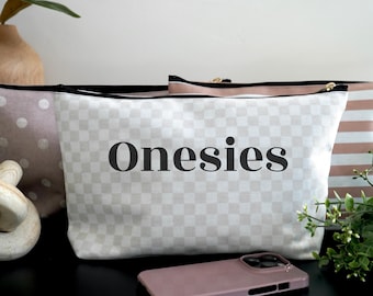 Onesie Zipper Pouch: Labeled Baby Diaper Bag Organizer