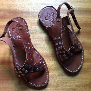 leather sandals, studded sandals, brown sandals, handmade sandals, boho sandals, womens sandals, summer sandals, flat leather shoe, rustic sandals, ankle strap sandal, casual sandals, artisan sandals, moroccan sandals