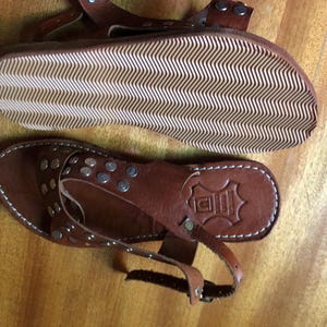 leather sandals, studded sandals, brown sandals, handmade sandals, boho sandals, womens sandals, summer sandals, flat leather shoe, rustic sandals, ankle strap sandal, casual sandals, artisan sandals, moroccan sandals