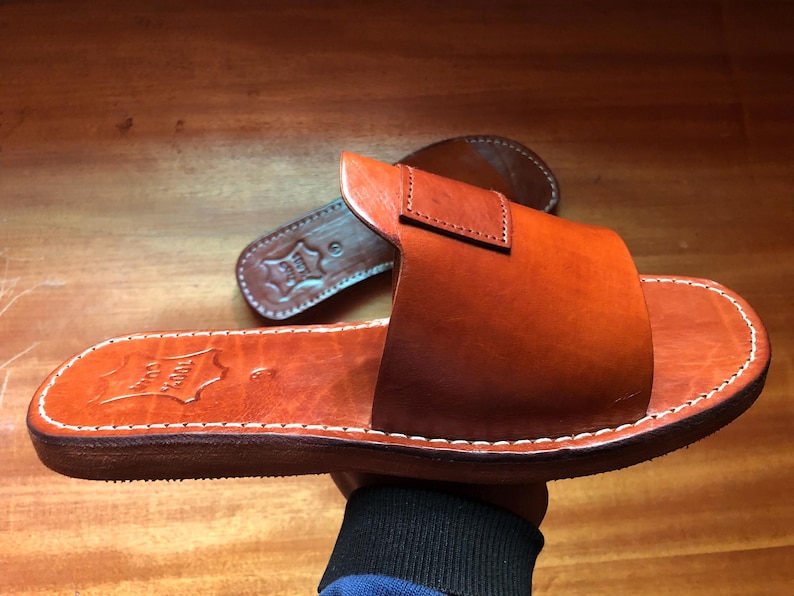 leather sandals, men leather sandal, moroccan sandal, handmade sandals, brown leather, men slip sandal, leather slides, arabic sandals, summer sandals, open toe sandal, artisan leather, minimal sandals, comfort sandals