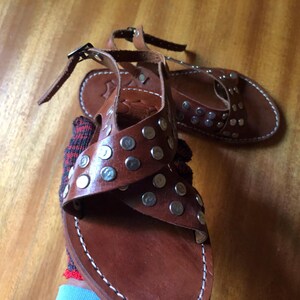 leather sandals, studded sandals, brown sandals, handmade sandals, boho sandals, womens sandals, summer sandals, flat leather shoe, rustic sandals, ankle strap sandal, casual sandals, artisan sandals, moroccan sandals