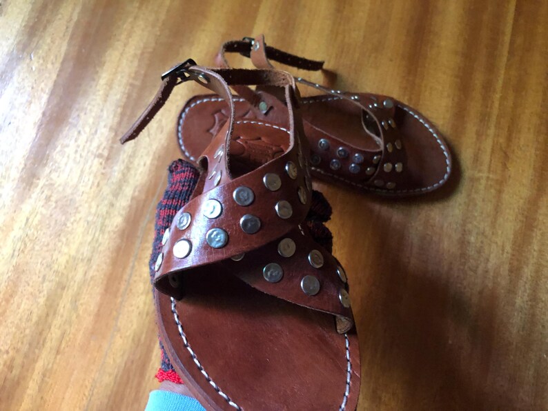 leather sandals, studded sandals, brown sandals, handmade sandals, boho sandals, womens sandals, summer sandals, flat leather shoe, rustic sandals, ankle strap sandal, casual sandals, artisan sandals, moroccan sandals