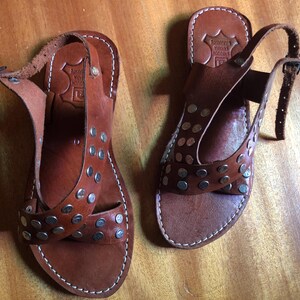 leather sandals, studded sandals, brown sandals, handmade sandals, boho sandals, womens sandals, summer sandals, flat leather shoe, rustic sandals, ankle strap sandal, casual sandals, artisan sandals, moroccan sandals
