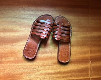 Handmade Moroccan Leather Men's Sandals – Brown Boho Slides