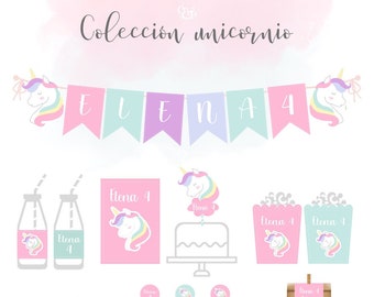 Kit Unicornio (Cumpleaños, Bautizos, Baby Shower, Comuniones)