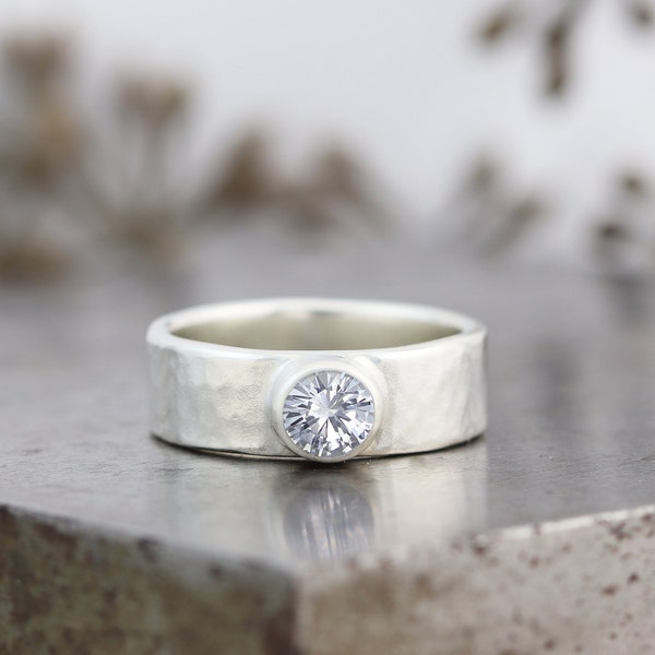 Wide Engagement Ring Etsy