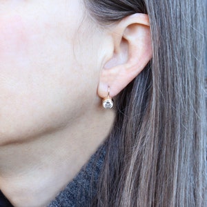 14k Yellow Gold Lever Back Clip Earrings with Bezel Set Large 7mm White Moissanite White Diamond Alternative Gemstones Made to Order image 10