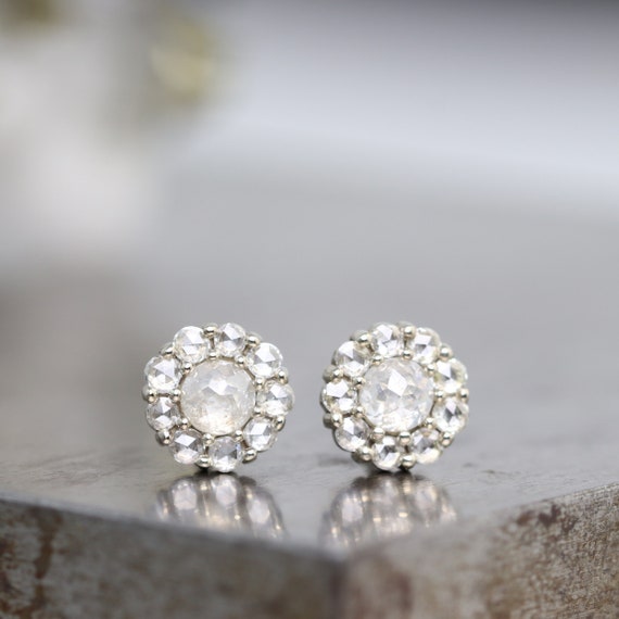 Etsy white gold earrings deals