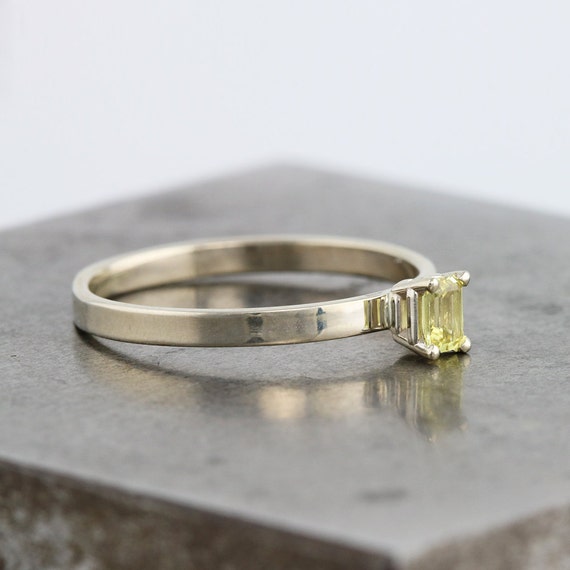 Quatre volets Solitaire bague de fiançailles réglage 14K or Blanc Pour 1 ct