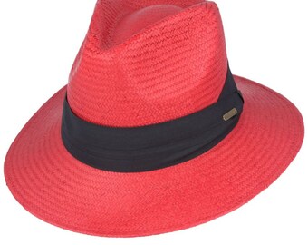 Cappello Panama in paglia di carta fatta a mano - Rosso