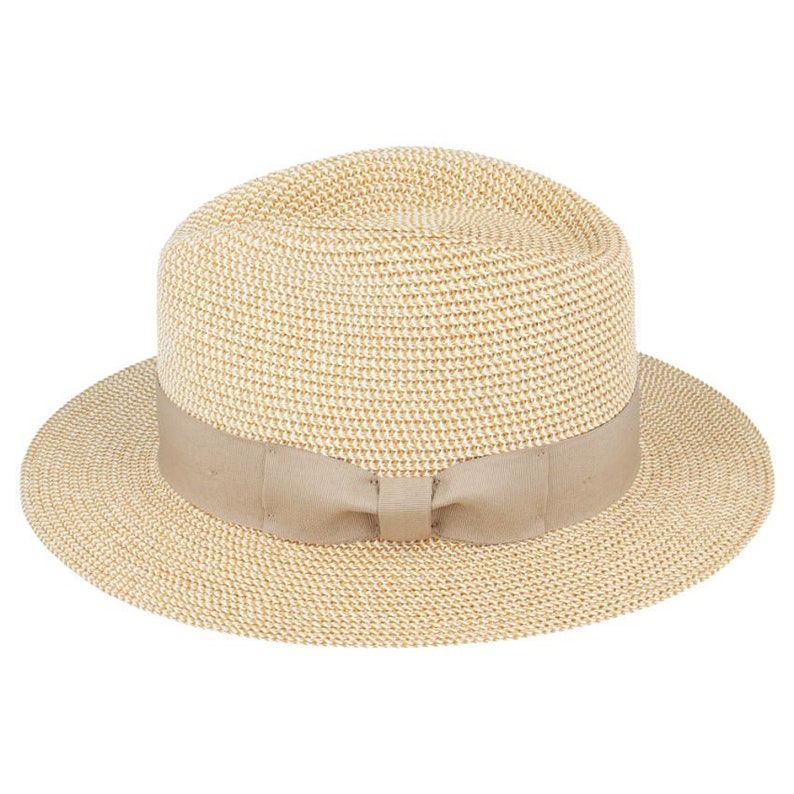 Cappello Fedora Estivo In Paglia Di Carta Con Fascia Marrone Naturale immagine 3