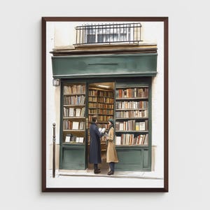 PRINTABLE Wall Art, Enchanting Roald Dahl & Quentin Blake Inspired Watercolor Illustration of a Vintage Bookshop for Kids’ Rooms and Library