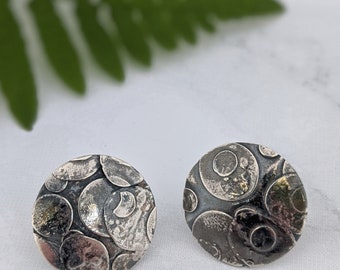 Fused Sterling Silver Domed Post Earrings