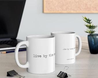 Quien a hierro mata, a hierro muere / Taza de café con humor negro, regalo divertido, regalo para la salud mental, taza sarcástica, regalo para la ansiedad