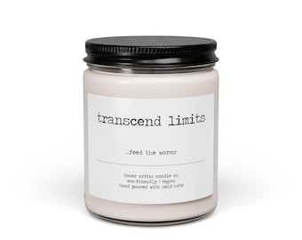 trasciende los límites alimenta a los gusanos / vela de humor negro, regalo de broma existencial, vela de soja de estética triste, decoración gótica, salud mental