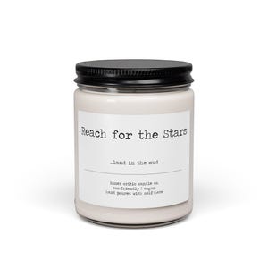 Aspira a las estrellas y aterriza en el barro / Vela de humor negro, vela de soja desmotivadora, estética triste, regalo de broma para ella imagen 1