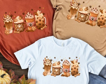 Dog Mom Coffee T-shirt: retro T-shirt voor de herfst