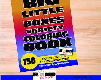 Variety Coloring Book: 150 Small Illustrations by Anne Manera (Instant Download)