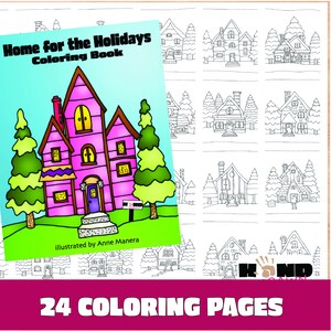 Home for the Holidays Coloring Book illustrated by Anne Manera Instant Download
