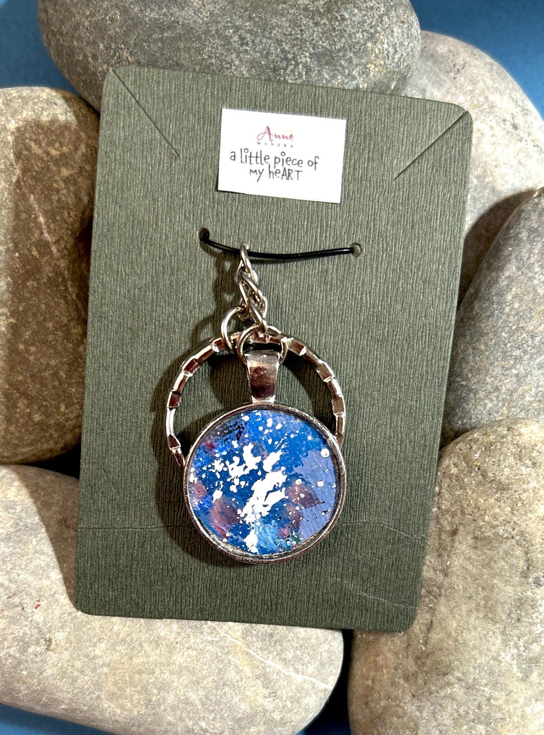 Hand-painted Abstract Art Keychain: Original Acrylic Painting - Etsy