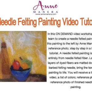 Bowl of Fruit Needle Felting Video Tutorial with Anne Manera Learn to Needle Felt step by step