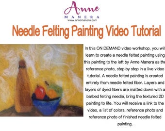 Needle Felting Video Tutorial: Learn to Felt a Fruit Bowl Painting