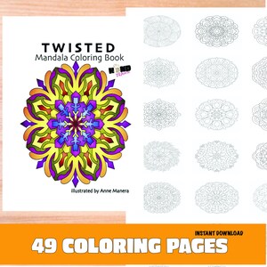 Libro para colorear Twisted Mandala ilustrado por Anne Manera PDF o páginas impresas