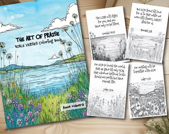 The Art of Praise Bible Verses Coloring book by Anne Manera Instant Download
