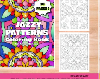 Jazzy Patterns Malbuch illustriert von Anne ManeraInstant Download