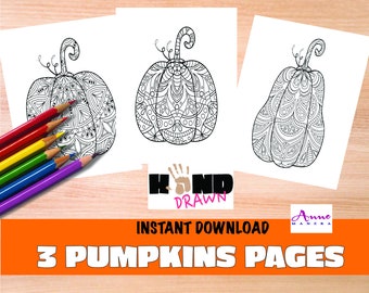 Intricate Pumpkin Coloring Page (Digital Download)
